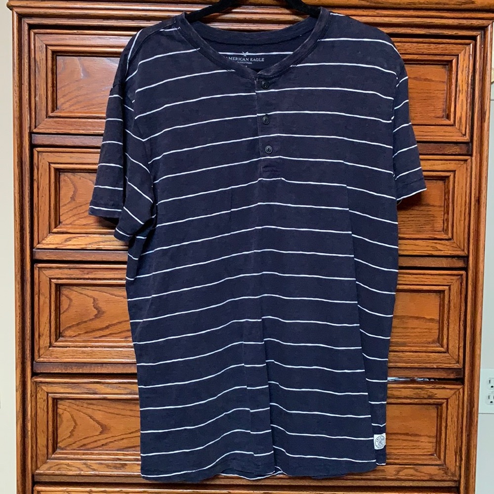 American Eagle Outfitters Striped Henley T Shirt